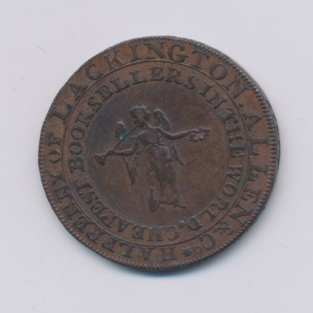 Angleterre - Token - 1/2 Penny J.Lackington - 1794 - cuivre - TTB