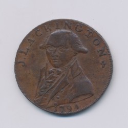 Angleterre - Token - 1/2 Penny J.Lackington - 1794 - cuivre - TTB 2
