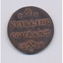 Norvège - 2 Skilling courant - 1810 - Frédéric VI - cuivre - TTB+/SUP