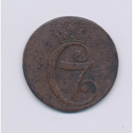 Danemark - 1/2 Skilling - 1771 KM - Christian VII - cuivre - TTB