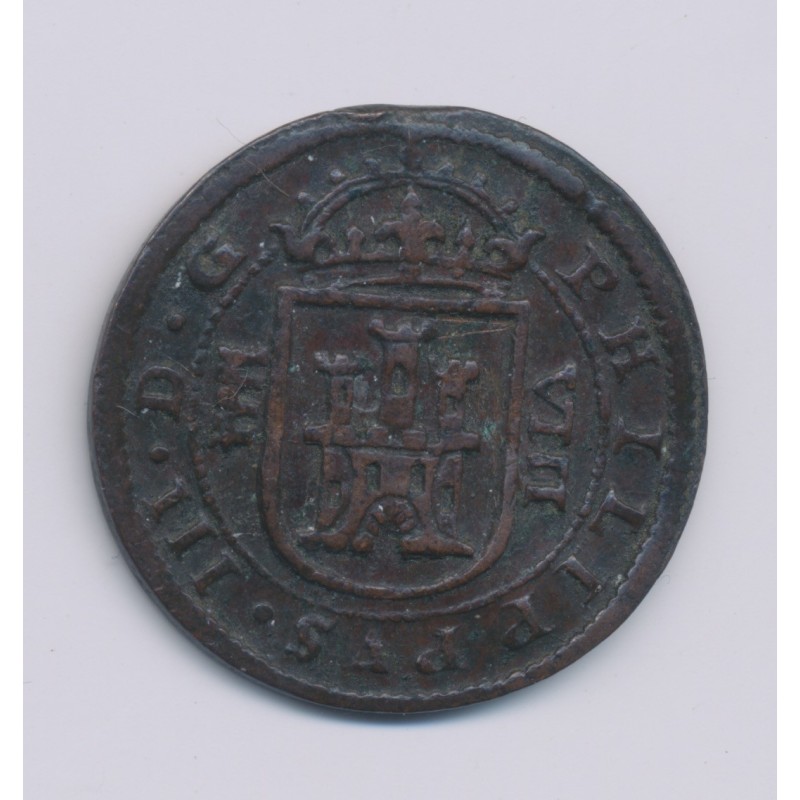 Espagne - 8 Maravédis - 1620 - Philippe III - bronze - TB+/TTB