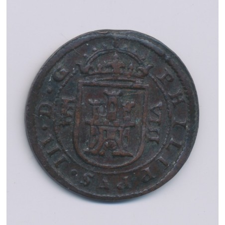 Espagne - 8 Maravédis - 1620 - Philippe III - bronze - TB+/TTB