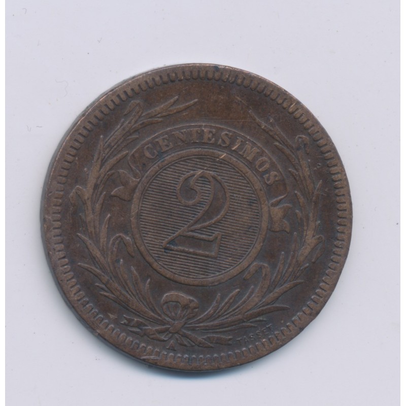 Uruguay - 2 Centesimos - 1869 A - bronze - TTB