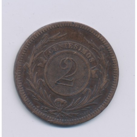 Uruguay - 2 Centesimos - 1869 A - bronze - TTB
