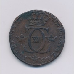 Suède - 1/2 Skilling - 1815 - Charles XIII - cuivre - TTB 2