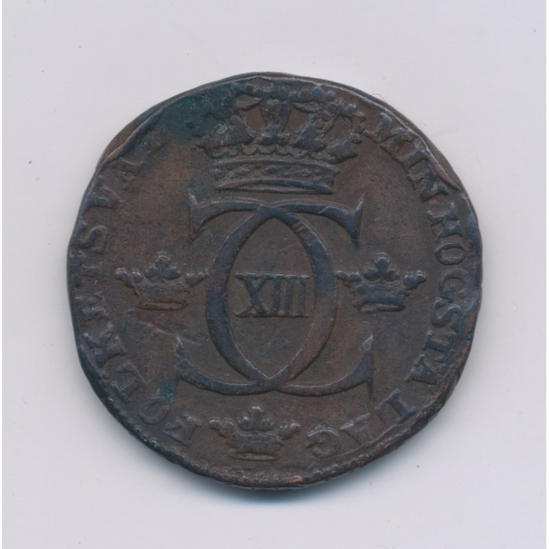 Suède - 1/2 Skilling - 1815 - Charles XIII - cuivre - TTB