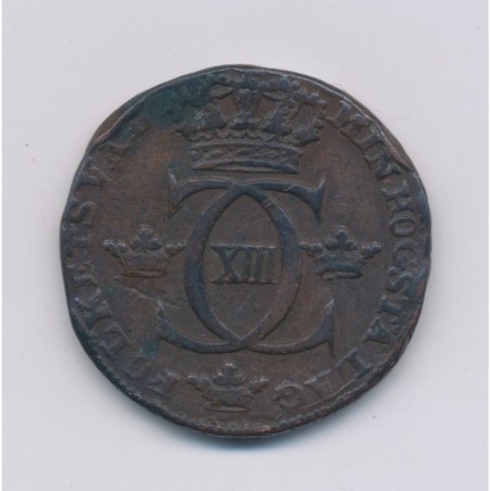 Suède - 1/2 Skilling - 1815 - Charles XIII - cuivre - TTB
