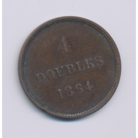 Guernesey - 4 Doubles - 1864 - bronze - TB/TTB