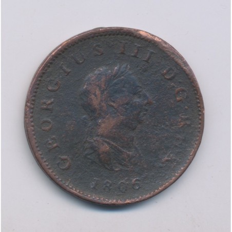 Angleterre - George III - 1/2 Penny 1806 - cuivre - B/TB