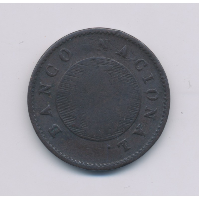 Argentine - 5/10 Real - 1827 - Buenos Aires - cuivre - B/TB