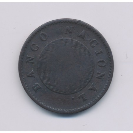 Argentine - 5/10 Real - 1827 - Buenos Aires - cuivre - B/TB