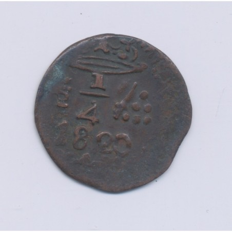 Colombie - 1/4 Real - 1820 - Santa Marta - cuivre - TB