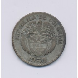 Colombie - 20 Centavos - 1953 B - argent - TB 2