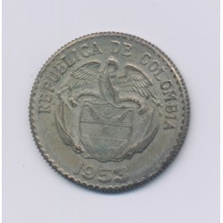 Colombie - 20 Centavos - 1953 B - argent - TTB 2