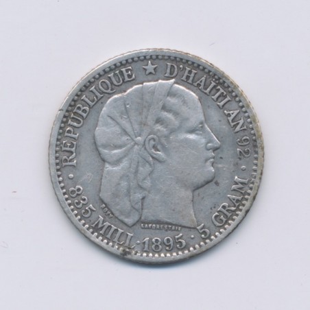 Haiti - 20 Cent - 1895 Paris - argent - TTB