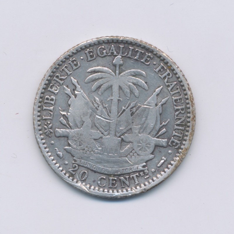 Haiti - 20 Cent - 1895 Paris - argent - TTB