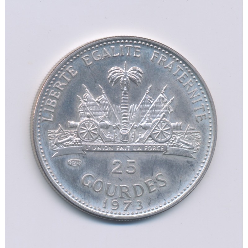 Haiti - 25 Gourdes - 1973 - argent - SUP+