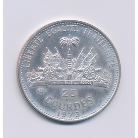 Haiti - 25 Gourdes - 1973 - argent - SUP+