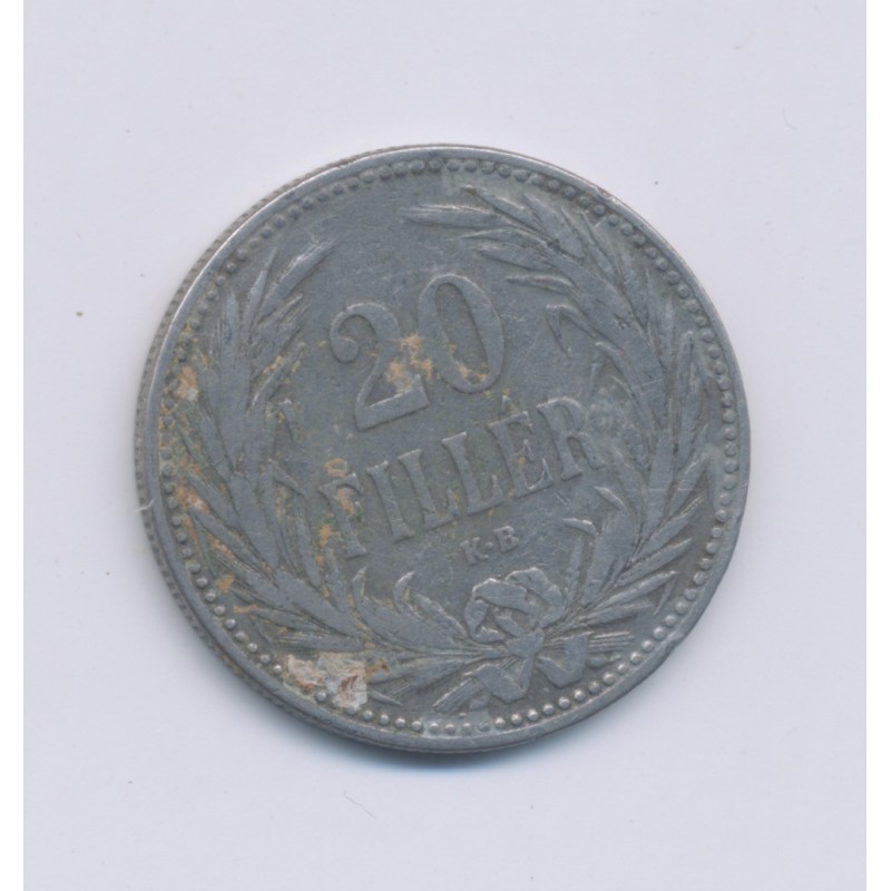 Hongrie - 20 Filler - 1892 KB - nickel - TB+