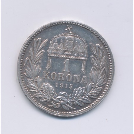 Hongrie - 1 Korona - 1915 - François Joseph I - argent - TTB+