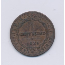 Italie - Centesimo - 1826 - Sardaigne - bronze - TTB