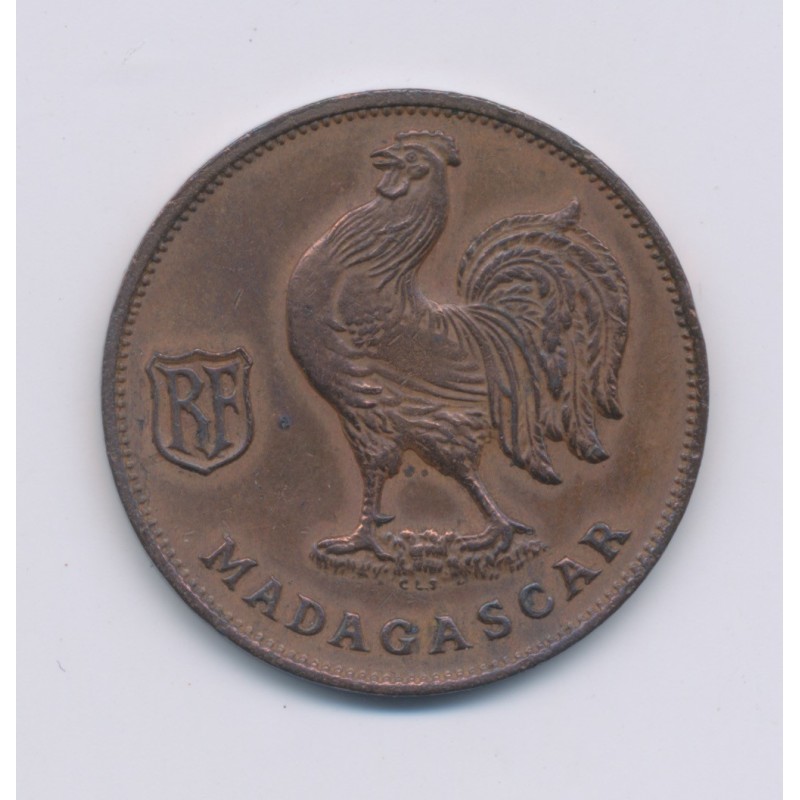 Madagascar - 1 Franc - 1943 - bronze - TB+