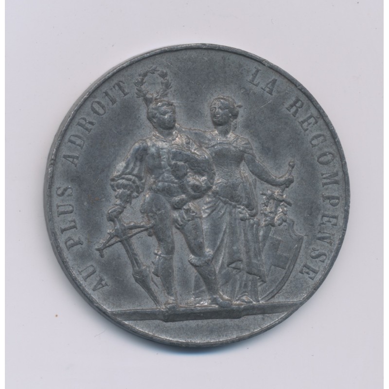 Suisse - Médaille - Tir fédéral Genève 1887 - étain - TTB