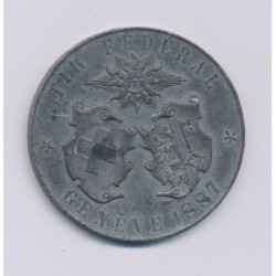 Suisse - Médaille - Tir fédéral Genève 1887 - étain - TTB 2