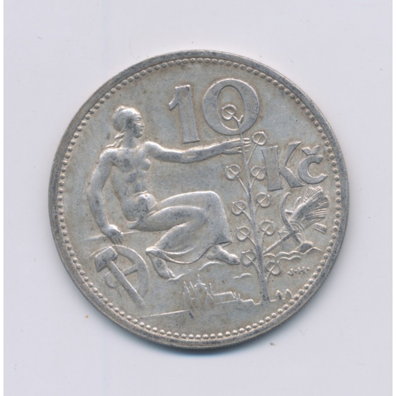 République Tchèque - 10 Korun - 1932 - argent - TB