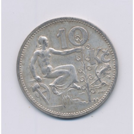 République Tchèque - 10 Korun - 1932 - argent - TB