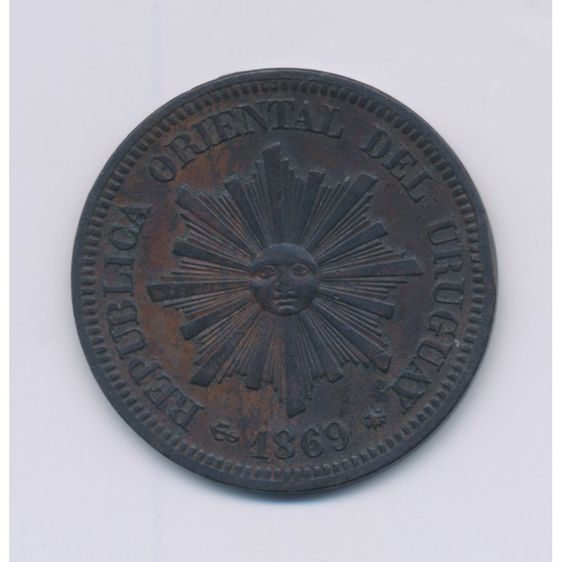 Uruguay - 2 Centesimos - 1869 A - bronze - TTB+