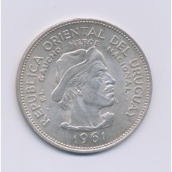 Uruguay - 10 Pesos - 1961 - argent - SUP