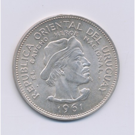 Uruguay - 10 Pesos - 1961 - argent - SUP