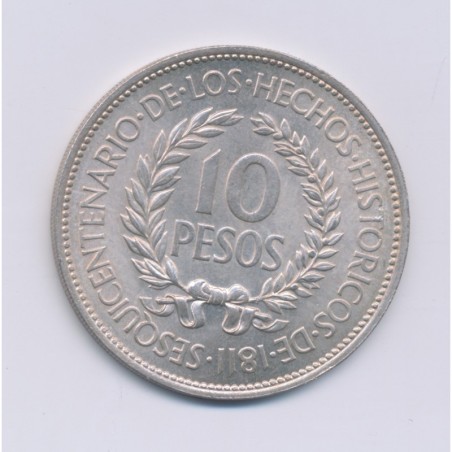 Uruguay - 10 Pesos - 1961 - argent - SUP