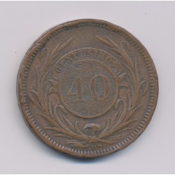 Uruguay - 40 Centimos - 1857 D - cuivre - TB+ 2