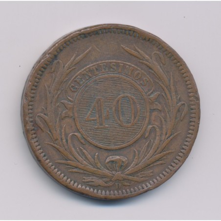 Uruguay - 40 Centimos - 1857 D - cuivre - TB+