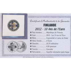 2 Euro couleur - Finlande - 10 ans euro - 2012