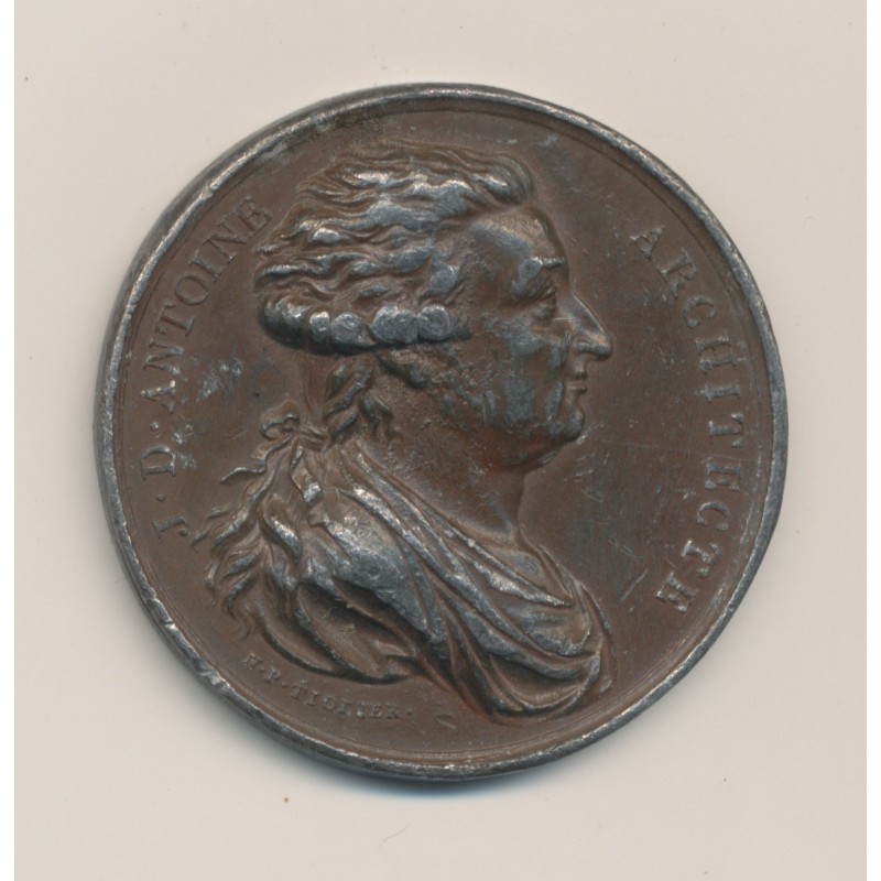 Médaille - Jacques Denis Antoine - architecte - étain - 42mm - TB+
