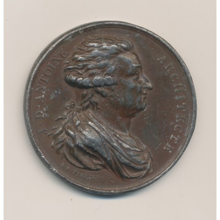 Médaille - Jacques Denis Antoine - architecte - étain - 42mm - TB+