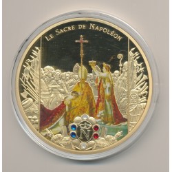 Médaille - Le Sacre de Napoléon  - Collection Napoléon Bonaparte - couleur et insert swarovski - 70mm