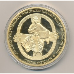 Médaille - Canonisation Jean XXIII N°2 - cuivre doré et colorisé - 70mm 2