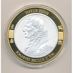 Médaille - Jean Paul II - cuivre doré et argenté - 70mm