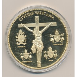 Médaille - Pape François - 2013 - cuivre doré et colorisé - 70mm 2