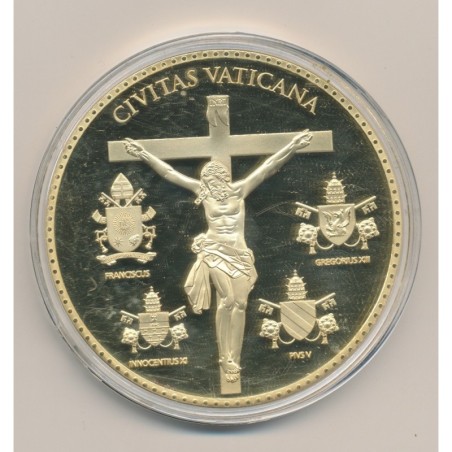 Médaille - Pape François - 2013 - cuivre doré et colorisé - 70mm