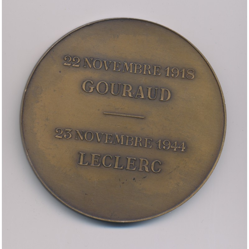 Médaille - Strasbourg - 1918/1944 - Gouraud/Leclerc - bronze - 68mm - Morlon