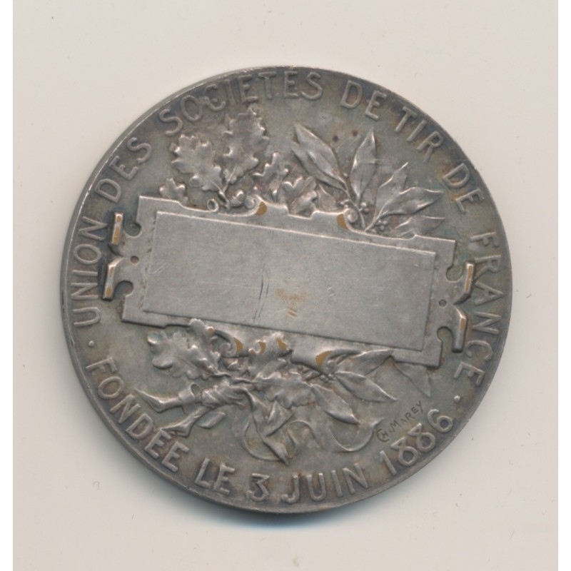 Médaille - Société de tir - Honneur et patrie - bronze argenté - 45mm