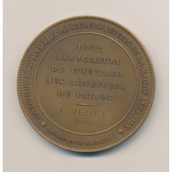 Médaille - Edme Jean Leclaire - Société de prévoyance et secours mutuels - bronze - 51mm 2
