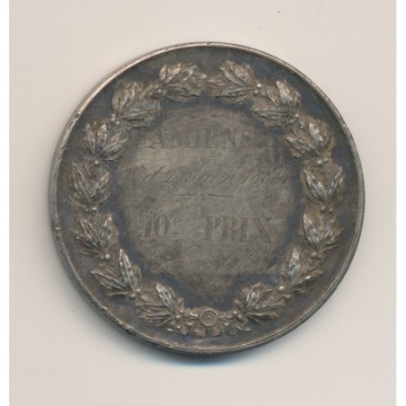 Médaille - Amiens 10e prix - gravure 1884 la rochelaise - argent 