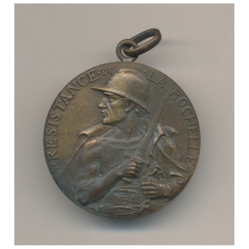 Médaille - Résistance de la Rochelle - 4e Siège - 1945 - bronze - 32mm - WWII
