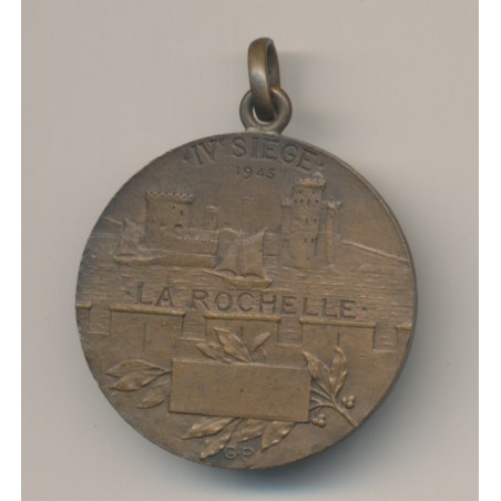 Médaille - Résistance de la Rochelle - 4e Siège - 1945 - bronze - 32mm - WWII